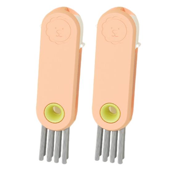 In 1 Tassen Deckel Reinigungsbürste Cartoon Löwen Design Doppelseitig