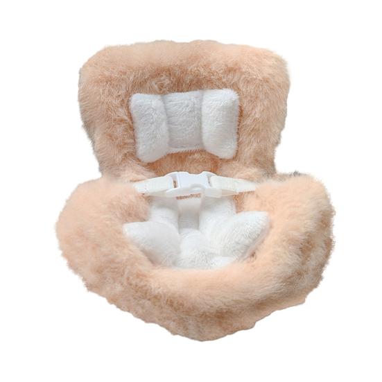Doll Car Seat with Air Vent Clip Desktop Stand Cute Safety Belt Plush Cushion 17cm Doll Seat Car Ornament Gift for Collectors Fans