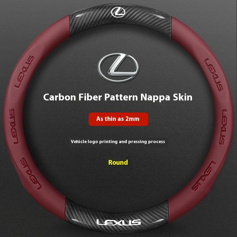 Housse de volant en cuir fibre de carbone pour voiture Pour Lexus F Sport ES200 ES300 RX300 LS500h GS300 IS300 CT200h NX300 UX300 LX570 GX