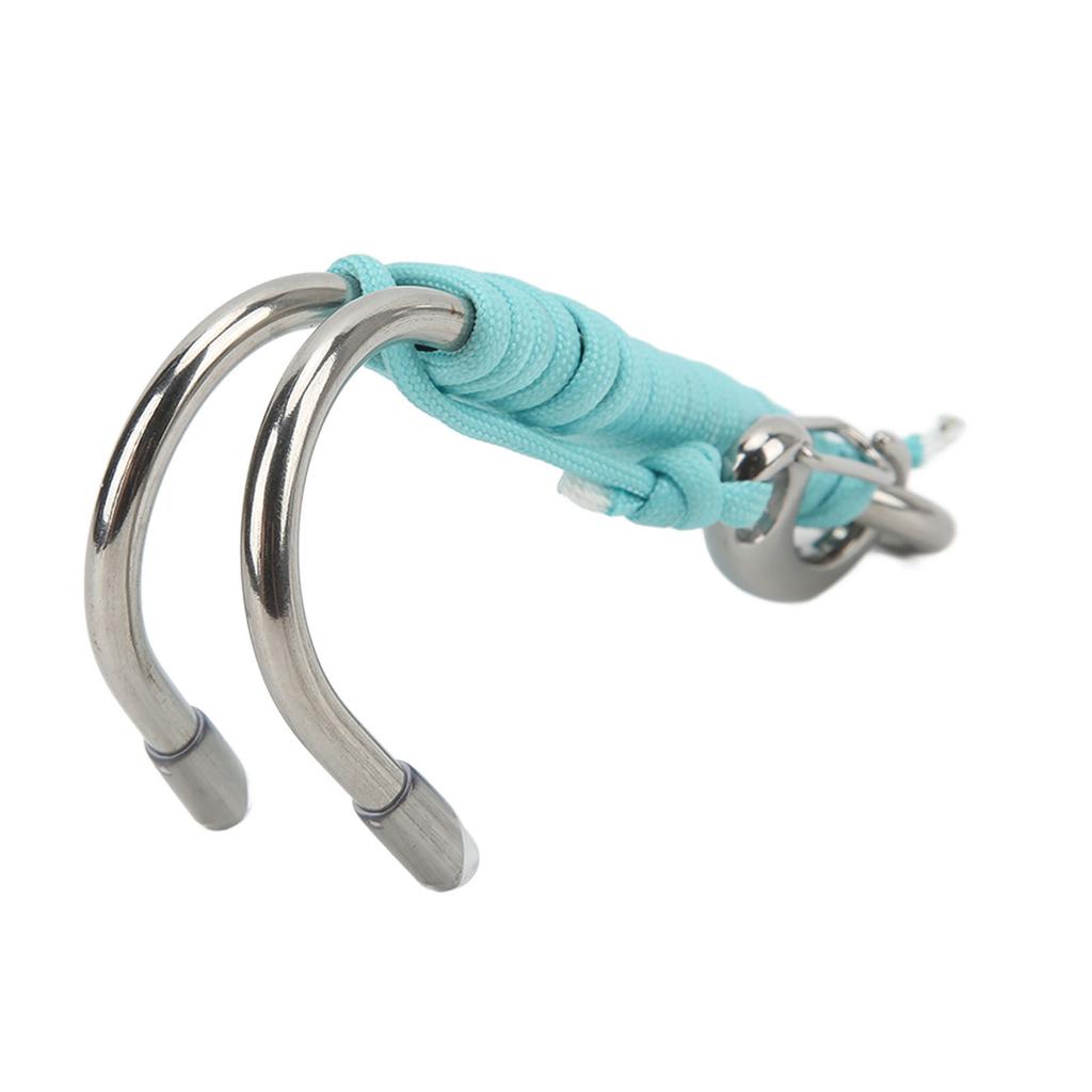Scuba Diving Double Dual Stainless Steel Drift Hook with Luminous Line for Cave Dive AccessoriesLuminous Sky Blue