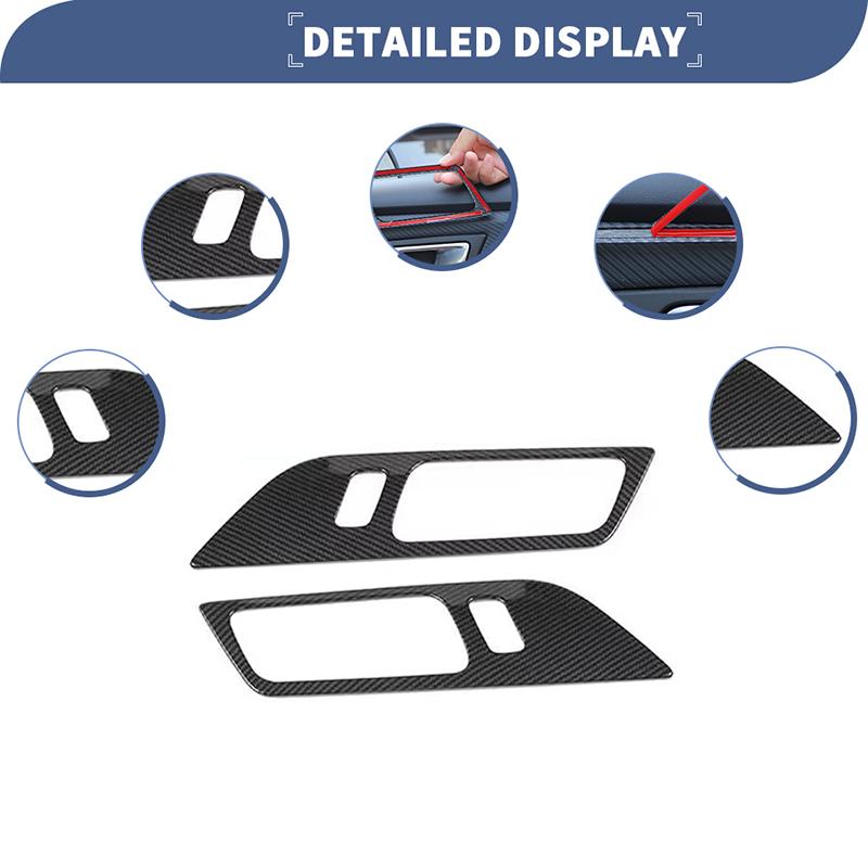  ABS Interior Door Handle Decorative Frame Decoration Cover Sticker Fit For Ford Mustang 2015 Up Interior Accessories