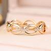 Romantic Gold Color Infinity Link Zircon Ring for Women Anniversary