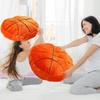 Kids' Ball Plush Pillow - Compressible Soft Long-Haired Soccer, Basketball, Baseball & Stuffed Animal Bed Cushion with Team Logos-Like Patterns