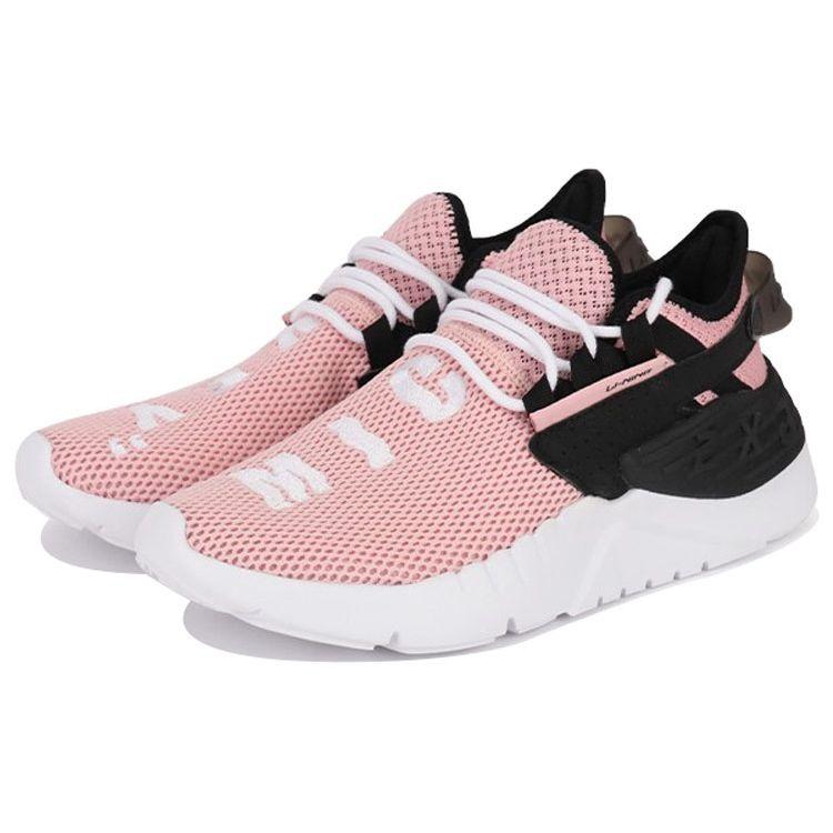 Li-Ning Breathable Mesh Lightweight Casual Sports Shoes Women Sneakers Pink AGLP114-1