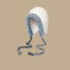 Cute lamb warm hat women's autumn and winter cold-proof plush knitted ear hat outdoor pullover hat