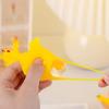 Funny 2Pcs Mini Chicken Keychain Squeezable Tpu Egg-Laying Duck Toy Creative Novelty Key Ring Humorous Gag Gift Yellow
