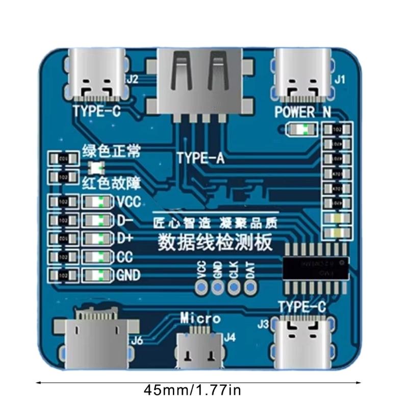 Portable Type C Fast Charging Cable Diagnostic Tool With Voltages Current Monitor And Power Delivery Protocol Support