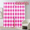 2pcs, 2D FLAT PRINTING Curtains (Without Rod) Pink Plaid Chic Print Curtains Machine Washable Fabric Curtains Room Decor