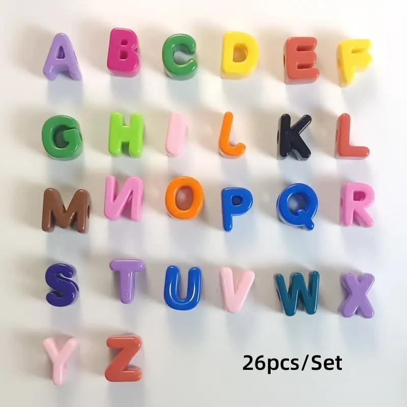36pcs Vibrant Color Beads - Acrylic Alphabet & Number Stringing Beads with Holes, 26 Letters & 10 Numbers for Keychains & Phone Chains