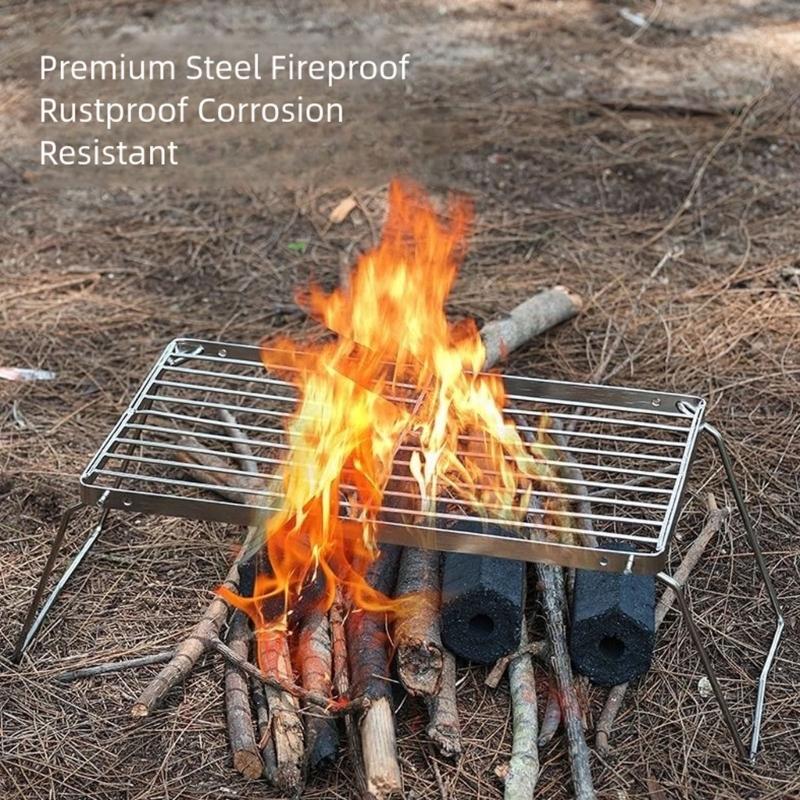 Strong Stainless Steel Folding Barbecue Frame Outdoor Stove Rack for Outside Gatherings and Social Instances