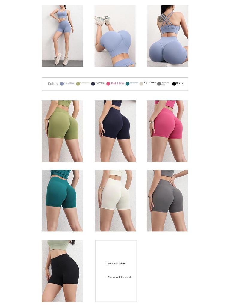 High Waist Peach-Lifting Yoga Shorts - Women's Three-Quarter Length Fitness Pants