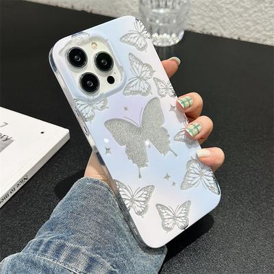 Custodia di Lusso con Glitter a Farfalla Adatta per iPhone 14 13 12 11 Pro Max Custodie Integrali Anti-Caduta