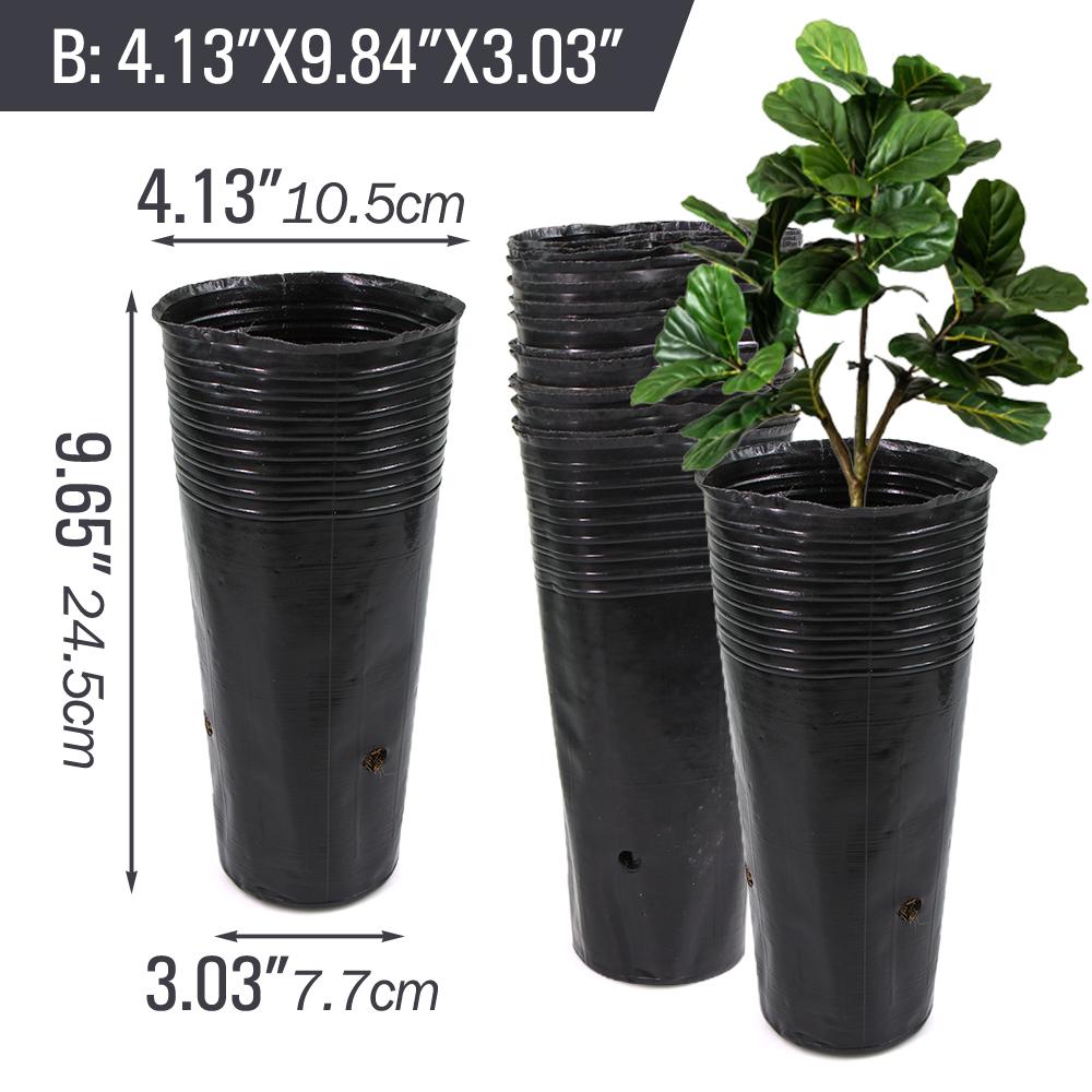 

Garden Tall Round Tree Pot Plants Cultivation Planter Plastic Deep Nursery Containers Flower Grow Pots Tree Growing Containers 10pcs