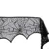 Creepy Halloween Mantel Scarf with Intricate Web Design