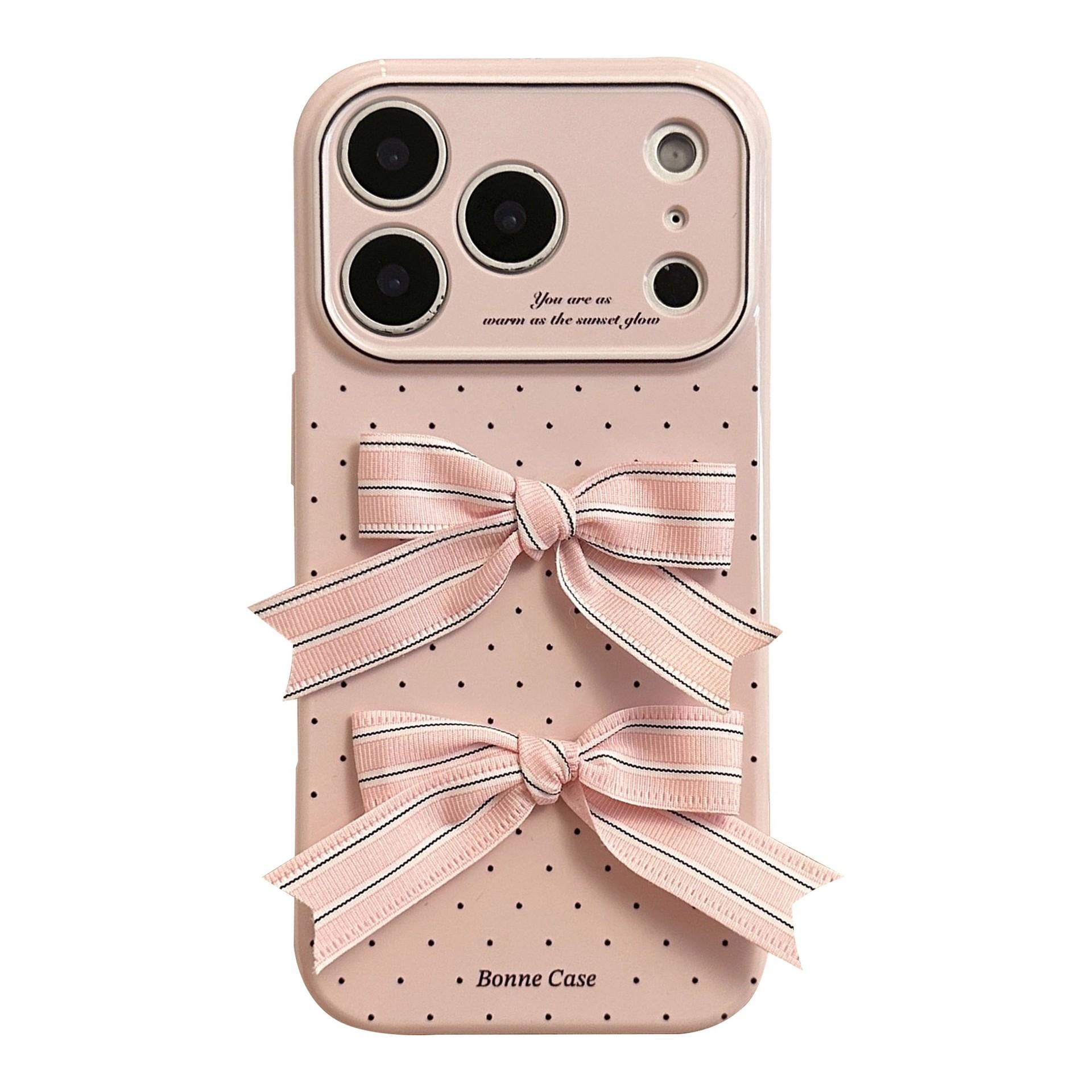 3D полосатый бант Чехол для телефона для iPhone 16, iPhone 17 и iPhone 17 Pro Max iPhone 11