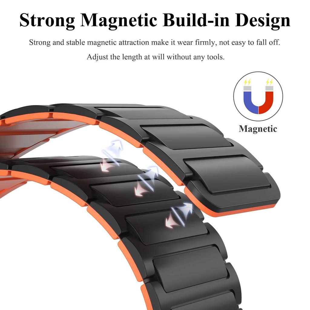 Magnetic silicone Band For Samsung Galaxy Watch 7 FE 6 4 classic 5pro Bracelet correa Huawei watch GT 6 5 4 pro 20mm 22mm straps