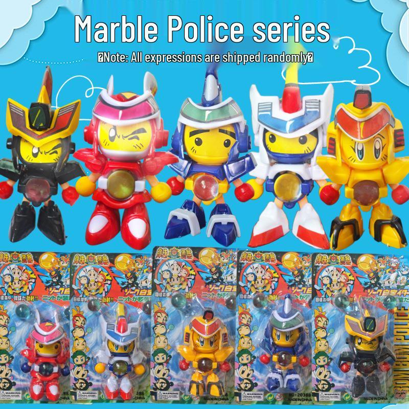

Ретро Мультяшный Полицейский Трансформер Робот Игрушка - Ностальгический Аниме Стиль 80-х/90-х Супермен Коллекция Мрамора для Детей