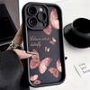 Pink Butterfly Soft Silicone Phone Case For IPhone 16 11 13 14 12 Mni 17 Pro Max 15 Plus 17 Air Shockproof Cover