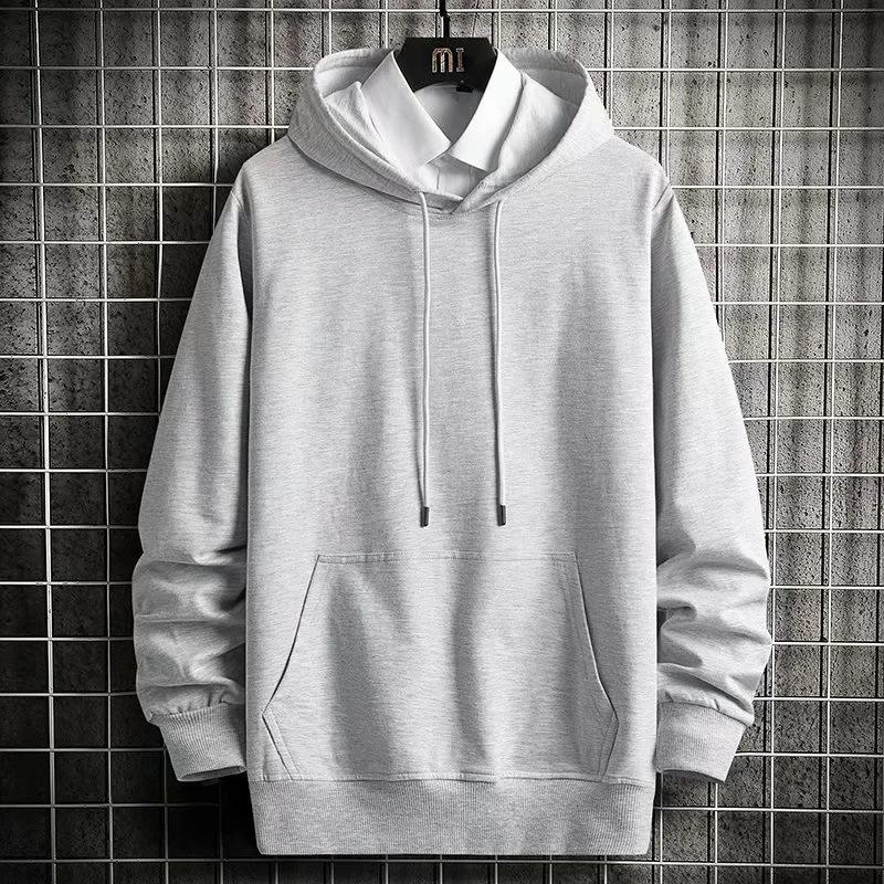 Men's Autumn Lightweight Hong Kong Style Loose Fit Hooded Sweatshirt, Large Size In 280g Combed Cotton.