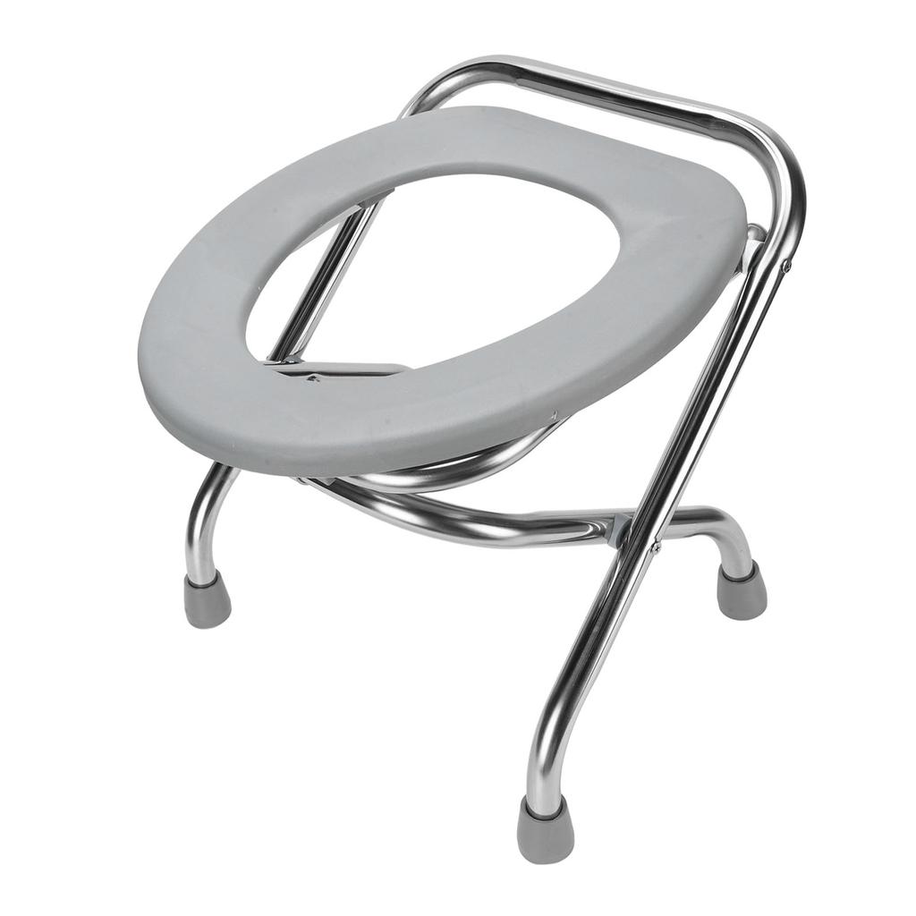 Składane krzesło komodowe Przenośne ze stali nierdzewnej Antypoślizgowe siedzisko toaletowe komodowe dla dorosłych 16,5 cala