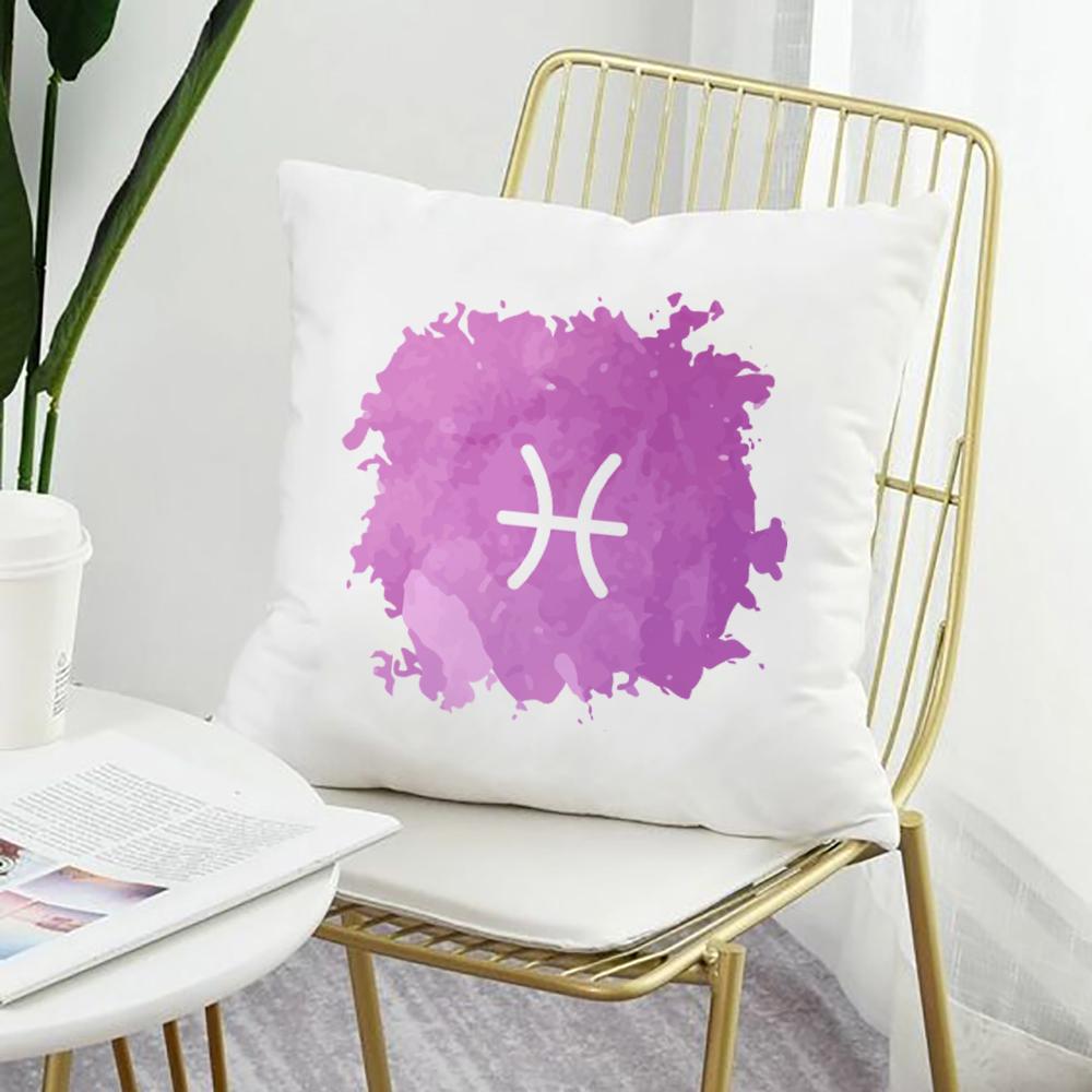 

12 Созвездий Полиэстер Белые Наволочки Simplicity Home Sofa Office Coffee Shop Спинка Декоративные Подушки Наволочка 450mm*450mm