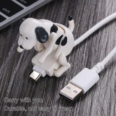 Fun Humping Dog Charger Cable Relieve Stress Efficient Quick Charging Smart Chip Type-C/8-Pin/Micro USB Charger Cord