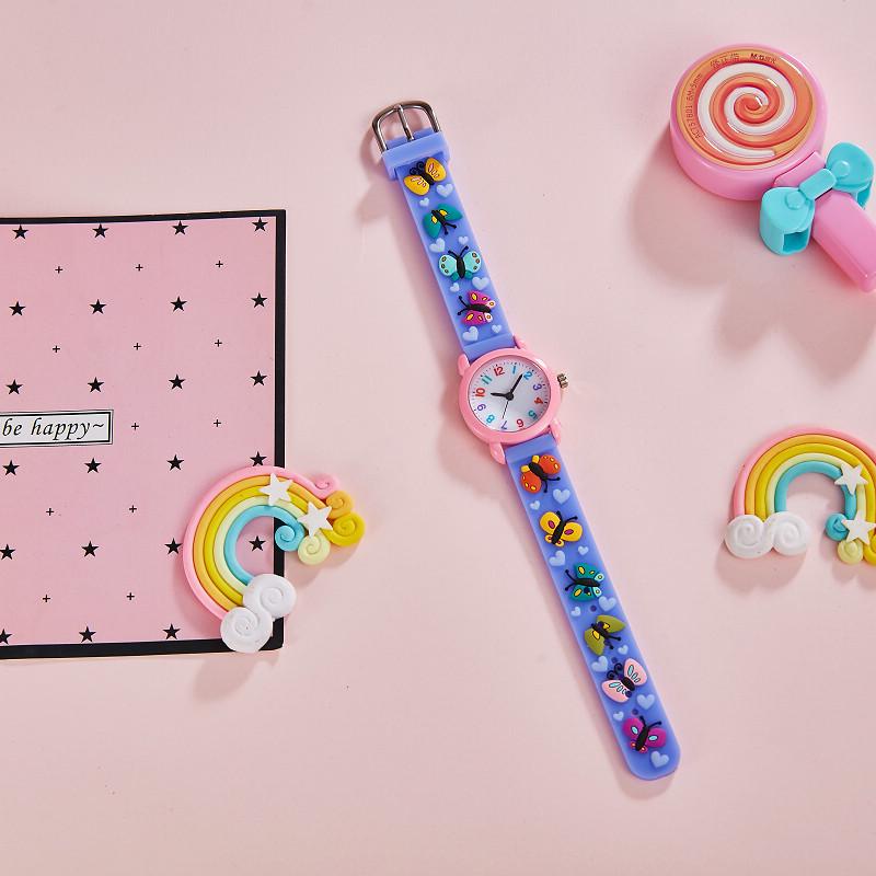 Children s Cartoon Butterfly Silicone Quartz Watch 110
