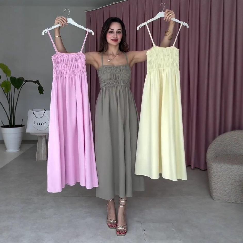 2025 Summer Women's Fashion: High Waist Loose Casual Sling Dress