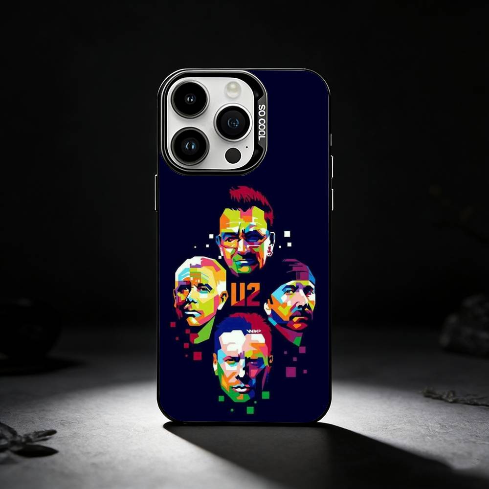 Band U-U2 Phone Case For iPhone 17,16,15,14,13,12,11 Plus,Pro Max,XS,Colored silver phone case