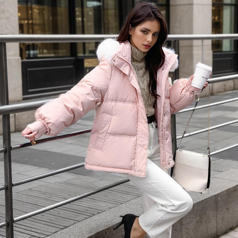Big Collar Cotton Jacket Slim Fit Coats 2024 Winter Women's Jacket Female Casual Hooded Short Parkas Coats Women's Clothing