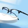 New 6 white flat plain black frame glasses frame men's flat glasses women's half frame big face frame fashion glasses