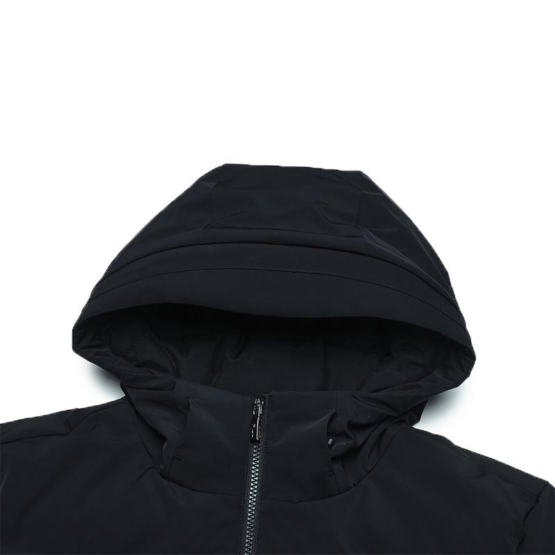 Fila Mid Down Jacket Solid Color Simple Hooded Puffer Coat Men Jackets Black F11M443903FBK