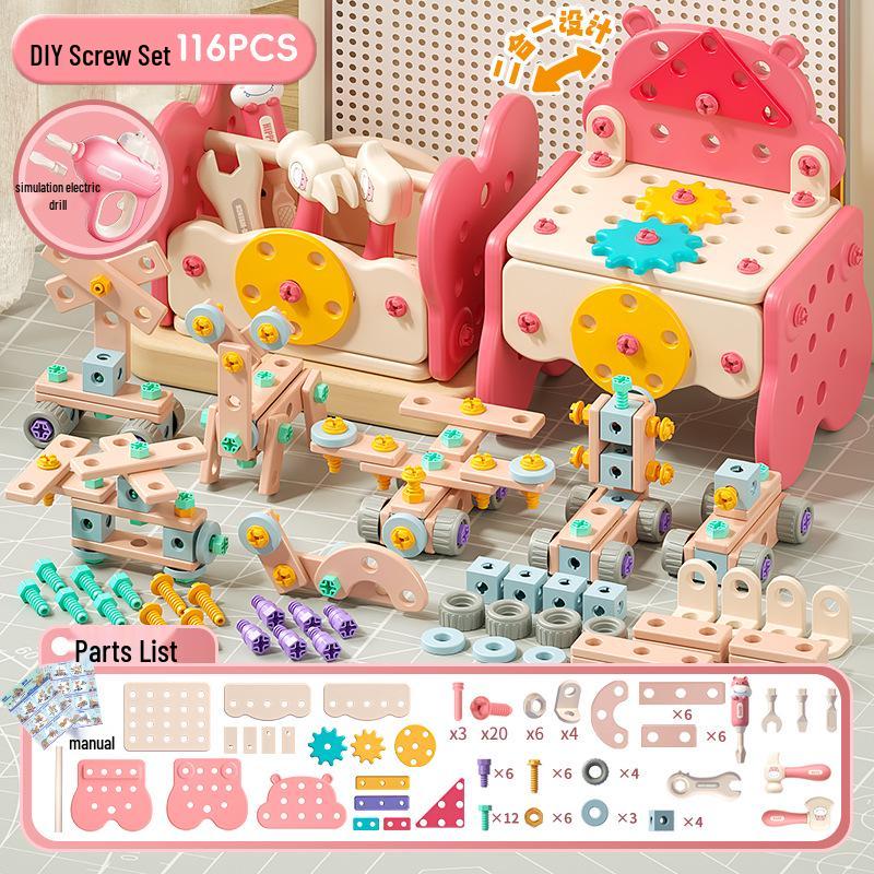 Xiaobei Hippo Toolbox: TikTok-Inspired Electric Drill & Screw Set for Kids