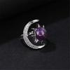 Shimmering Star Moon Pattern Crystal Ring Scratch Resistant Handmade Finger Accessories Elegant Anniversary Present