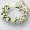 Handmade Rose Flower Crown Hairband Adjustable Ribbon For Wedding Party Festival Girls Women Trendy Hair Accessories