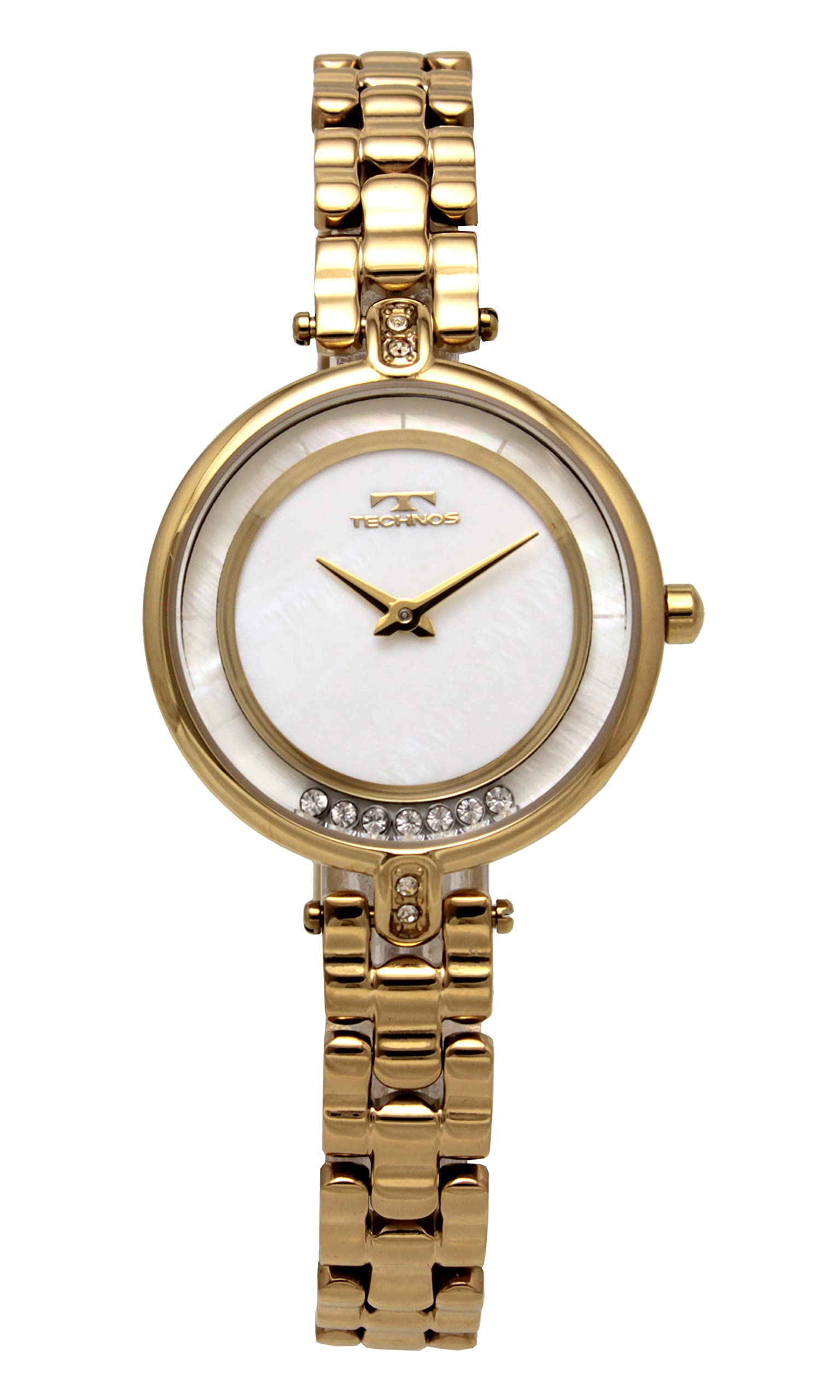

[Technos] Moving Stone Watch T6918GW Women s Gold