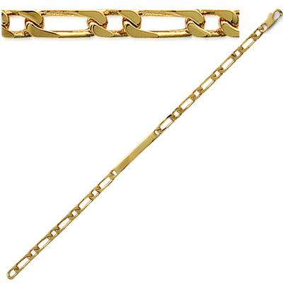 [E2174] - Gold Plated Curb Chain 'Identity' - 18 Cm 4 Mm