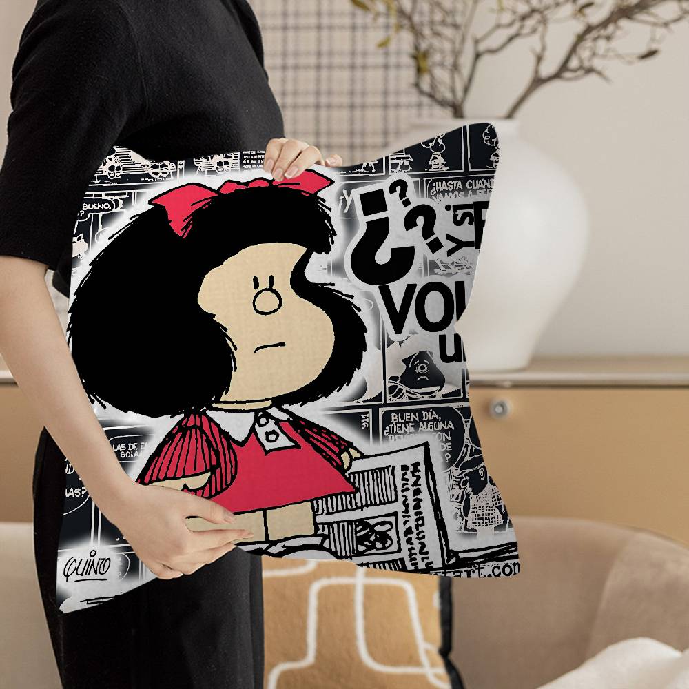 M-Mafalda Girl Pillow Cover Design cushion Cover decor Holiday Decorati