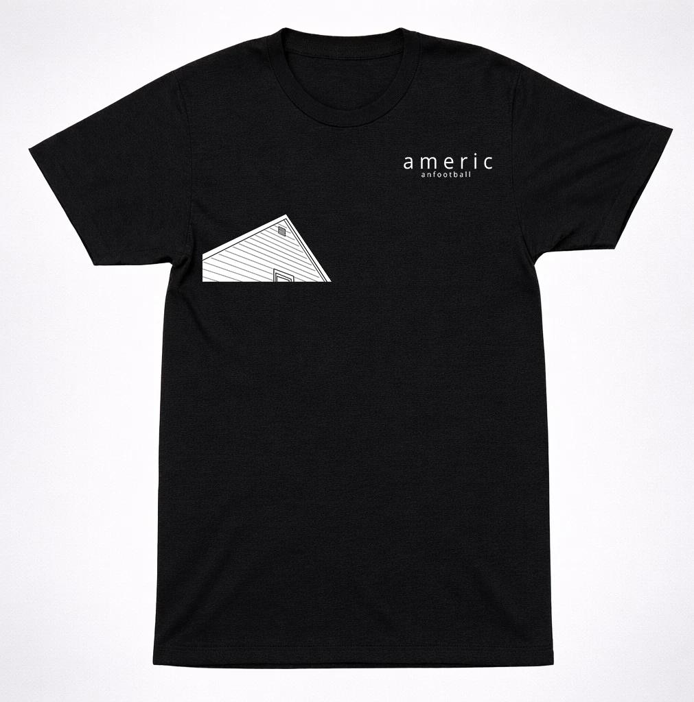 American Football House Left T-Shirt – Minimal Emo Rock Tee Black S