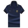 Trend Hub New Men's Casual Embroidery Short Sleeve Polo Shirt Fashion Solid Color Top
