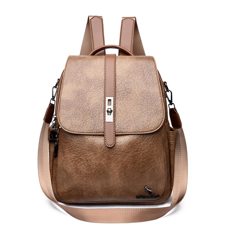 PU Backpack Women's Large Capacity Backpack Lightweight Travel Student Schoolbag