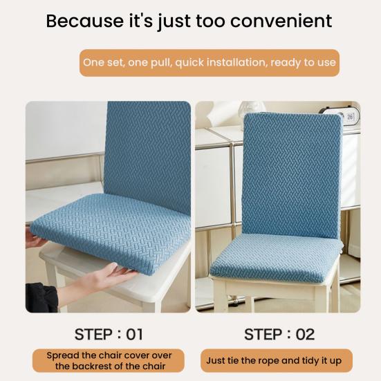 Spisestoltrekk Elastisk Jacquard Stoltrekk med Sittepute Avtakbart Vaskbart Slipcover Stolbeskytter for Hjem Restaurant