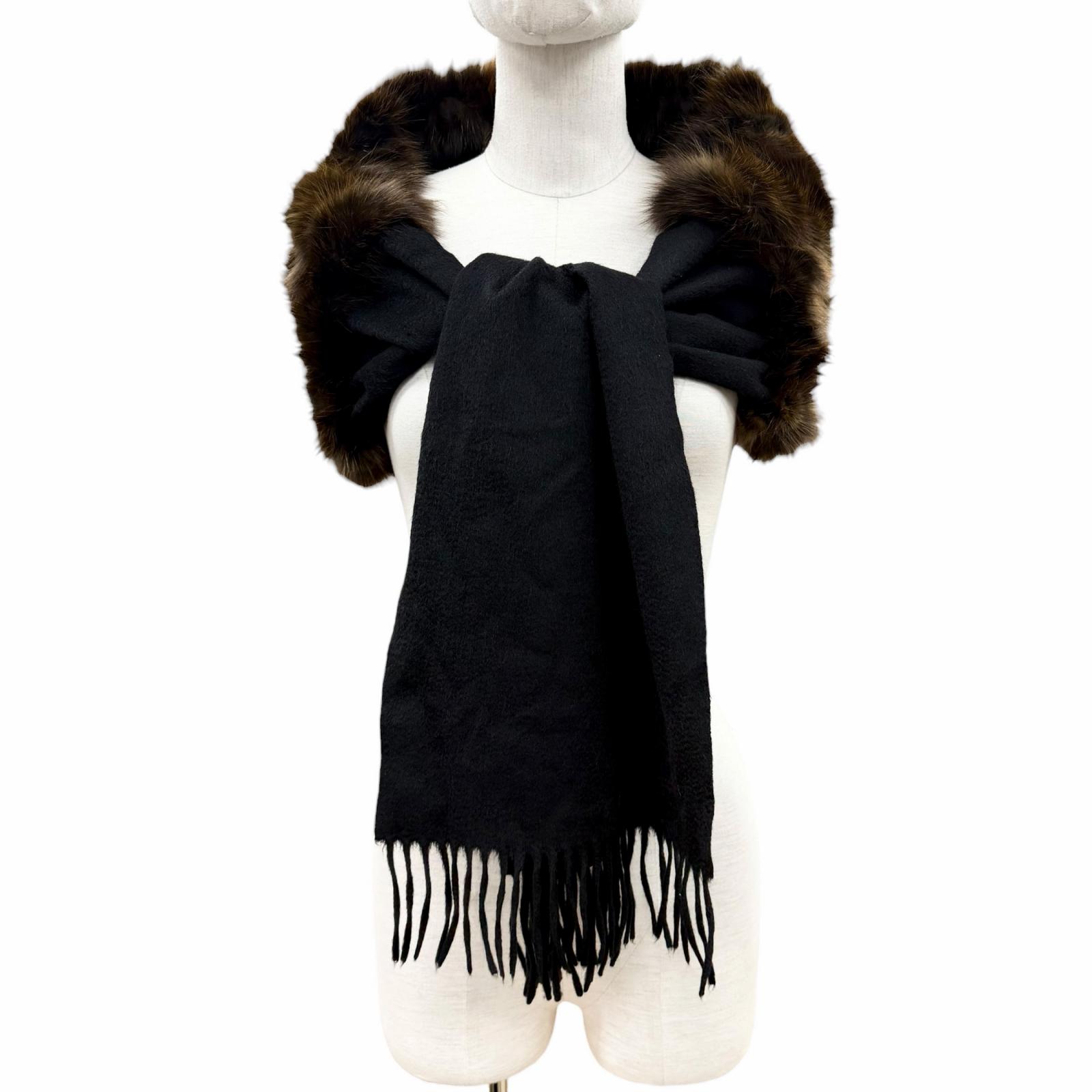 Excellent FENDI Scarf Brown cashmere Women Used