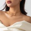 Einfacher Und Kalter Metallhalsband Choker Mode High-End Kreuz Kontur Offener Halsreif