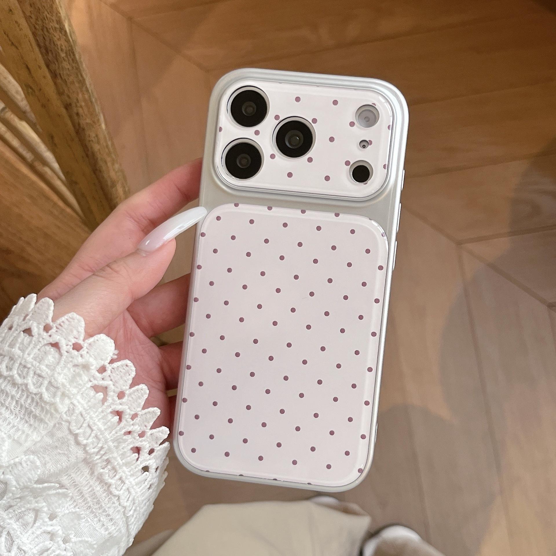 

Minimalist Polka Dot Acrylic Case for iPhone with Ice-Feel Finish & Large Window Foundation Injection Mold серебряный