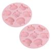 2Pcs Cartoon Animal Shaped Non‑Stick Silicone Mold Cake Chocolate Kitchen Baking Tools(Pink )