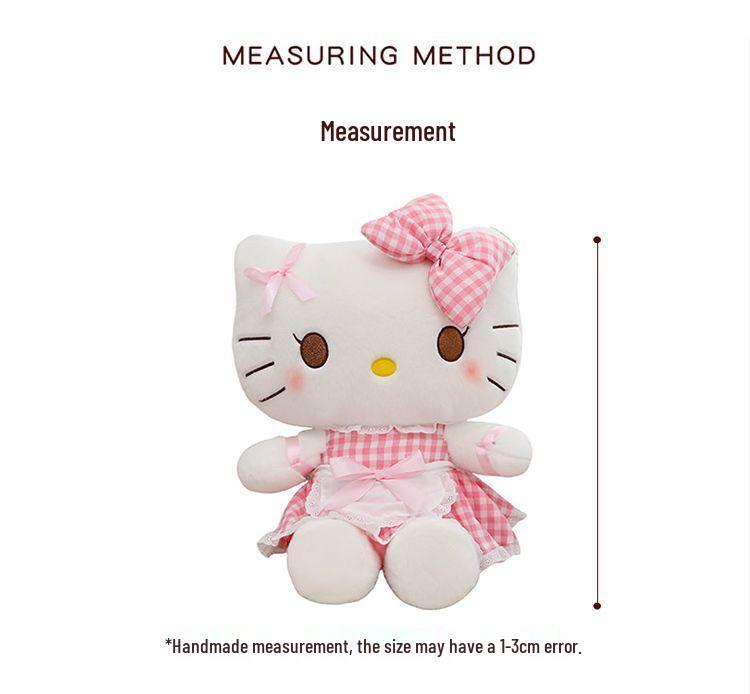 Creative Hello Kitty Plush Toy: Cute Maid Cat Doll with Bow - Perfect Birthday Gift Companion