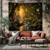 Enchanted Forest Tapestry Fairy Woodland Wall Hanging Glowing Butterflies Magical Nature Fantasy Bedroom Wall Decor