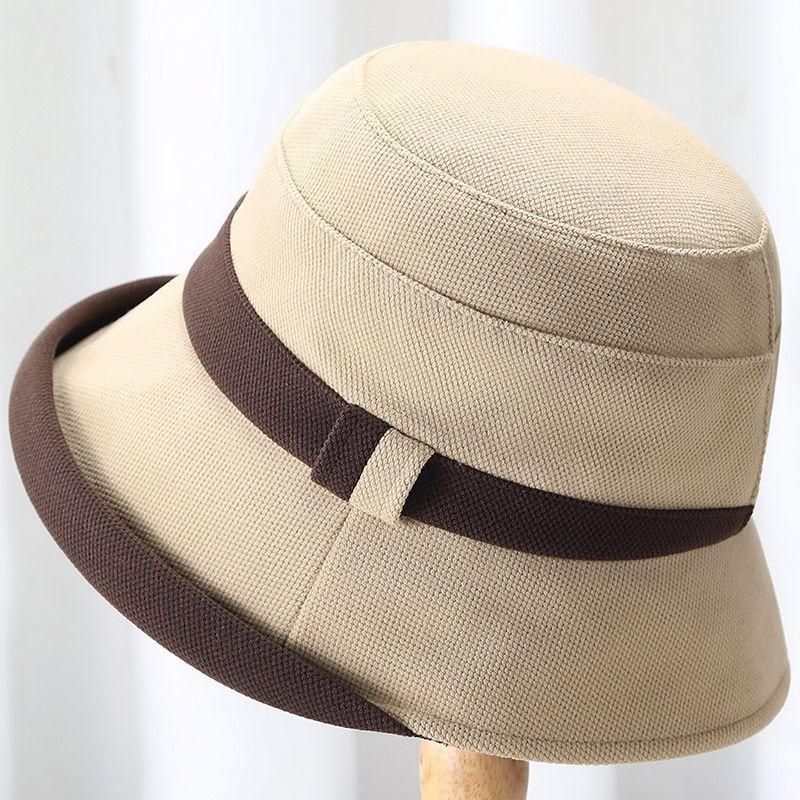 Fisherman's Hat Women's Simple and Versatile Hat Outdoor Travel Sun Shading Solid Color Fashionable Big Head Circumference Basin Hat