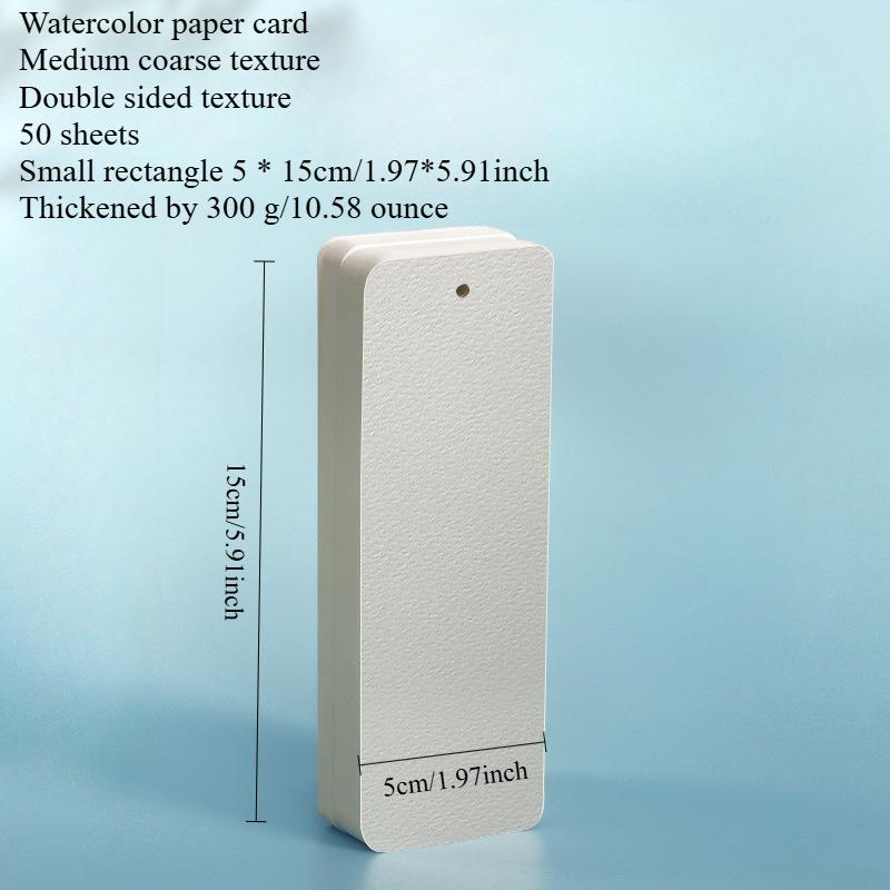 50sheets Art Craft Watercolor Paper Postcards - Thickened Rectangular Blank Cards for Drawing, Vocabulary & Message Cards